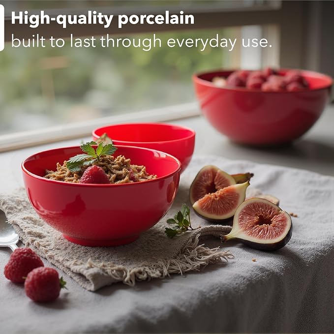 Brew To A Tea BTaT- Soup Bowls Set, 16 Ounces, Porcelain Dishes - Image 5