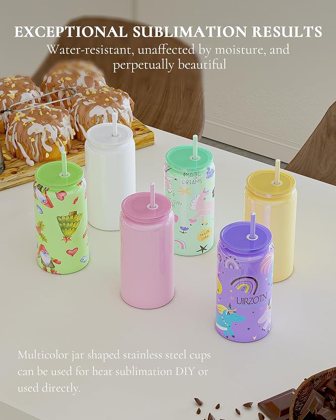 6 Pack 16 oz Sublimatable Tumbler, Insulated Tumbler - Image 5