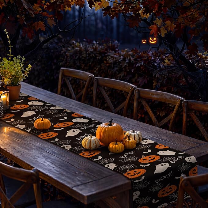 Gilprop 3 Pcs Halloween Table Runners Gothic Tablecloth, 13x72 Inch | Farmhouse - Image 7
