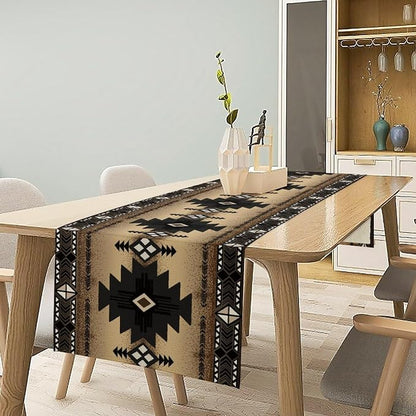 Aztec Southwest Table Runner, Ethnic Style Design Geometric Table Runners Table - Image 2