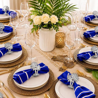 Modern Aluminum Napkin Rings Set of 12, Lightweight Metal Table Decor, - Image 6