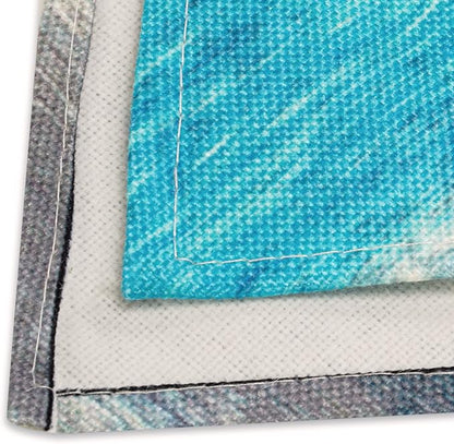 Turquoise and Grey Table Runners 90 Inches Long, Teal Abstract Modern Art - Image 6