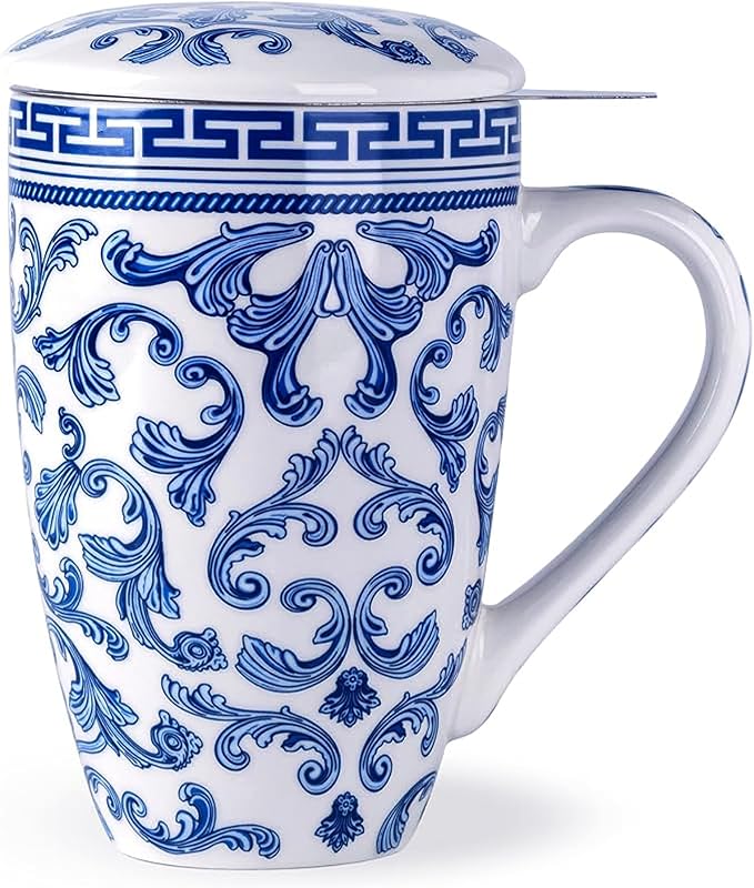AmorArc Tea Cup With Infuser and Lid, 18oz Loose Leaf Tea Mug With Steeper | by AmorArc