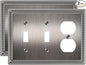 2-Pack Combo Duplex/Double Toggle Light Switch Cover Plate, Antique Silver Pearls Decorative Switch Plates and Outlet Covers, Metal Wall Plates for Electrical Outlets