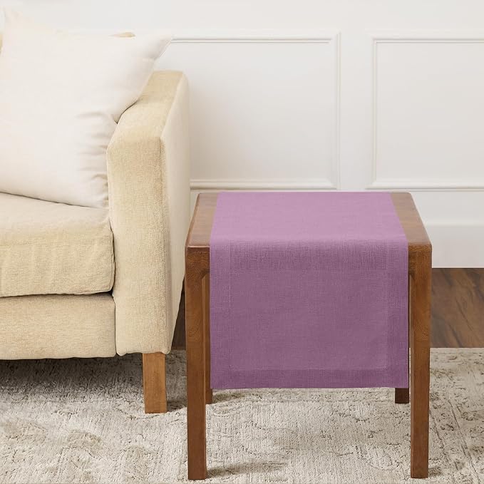 Solino Home 100% Pure Linen Table Runner Mulberry Woven, Fete 14 x 36 in | by SolinoHome