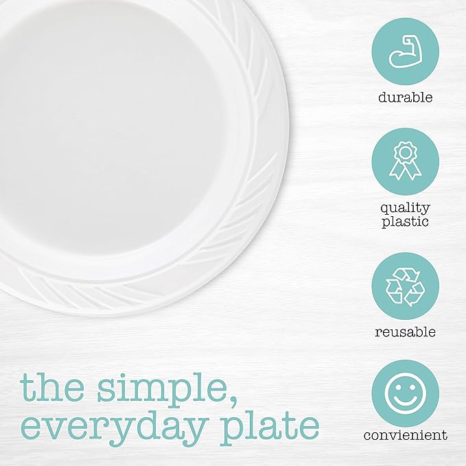 400 Count Disposable 6 Inch White Plastic Dessert Plates - Image 3