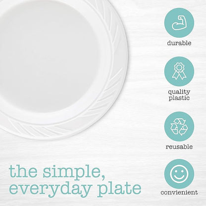 200 Count Disposable 6 Inch White Plastic Dessert Plates - Image 6