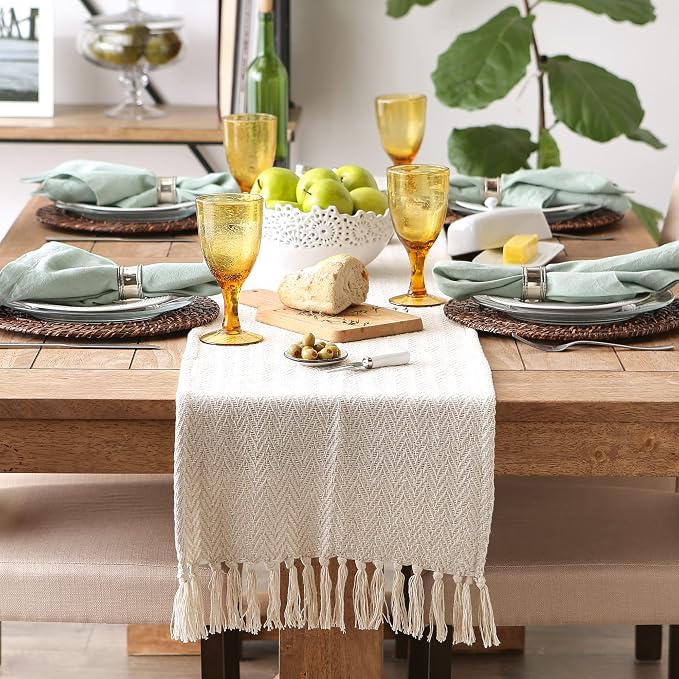 DII Woven Basic Tabletop Collection Chevron Table Runner - Image 3