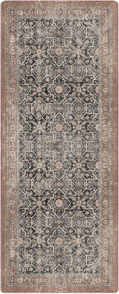 Color&Geometry Anti Fatigue Kitchen Mats for Floor 24x59, Vintage Decor, Easy Clean, Waterproof & Oil Proof, 0.4" Thick Cushioned, Non-Slip Kitchen Runner Rug for Sink, Laundry, Office, Black