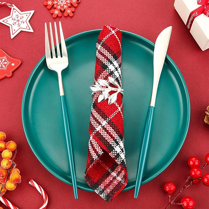 WILLBOND Leaf Napkin Rings Holders Fall Party Napkin Rings - Image 7