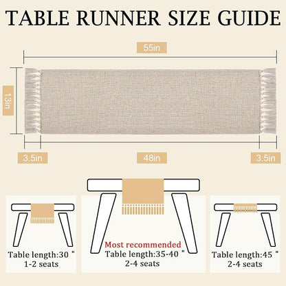 Woven Table Runner 48 Inch, Boho Farmhouse Dresser Runner - Image 7