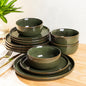 AmorArc Stoneware Dinnerware Sets for 4,Round Reactive Glaze Ceramic Plates and Bowls Set,Highly Scrath Resistant | Dishwasher & Microwave Safe Dishes Set,Service for 4 (12pc)