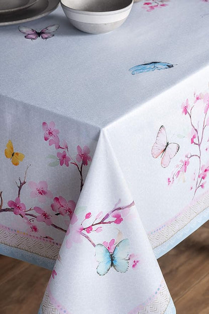 Maison d' Hermine Table Cloth Rectangle Table 100% Cotton 60 x 90 Inches Tablecloth Reusable Decorative for Dining Room Farmhouse Home Valentines Day Decorations Spring Summer - Blossoms in Spring