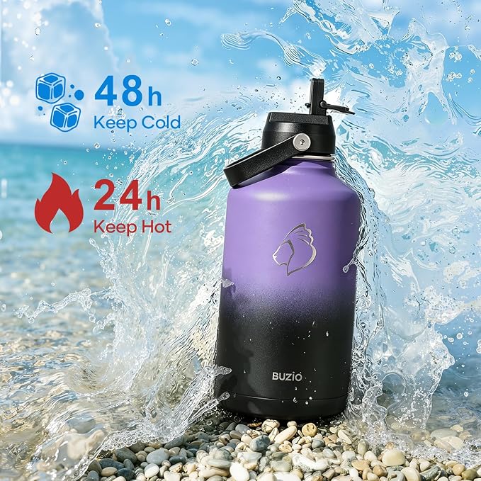 BUZIO 64 oz Insulated Stainless Steel Water Bottle - Image 2
