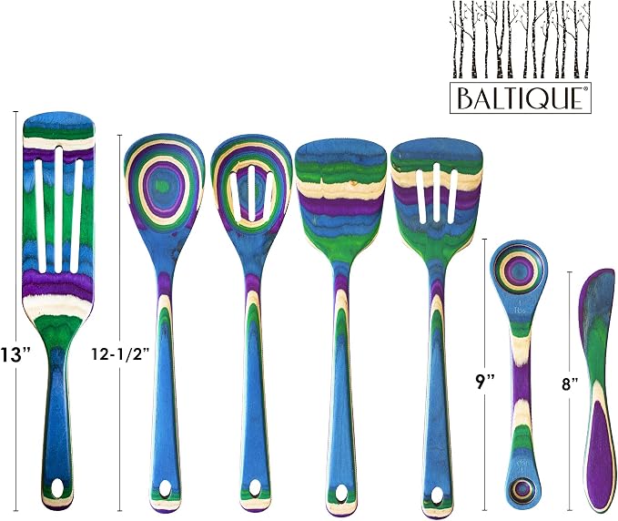 Baltique Mumbai Collection 7 Piece Cooking Utensil Set, Safe - Image 6