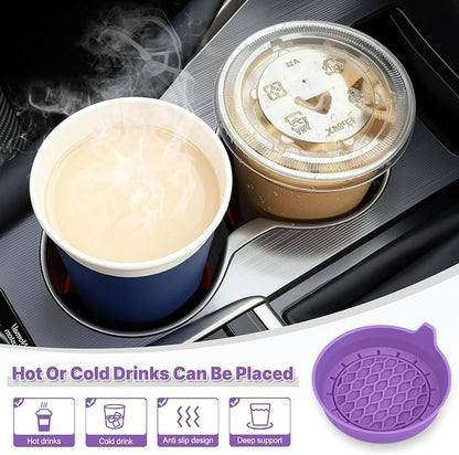 Car Cup Holder Coaster, Silicone Cup Holder Insert, Universal Non-Slip Cup - Image 3
