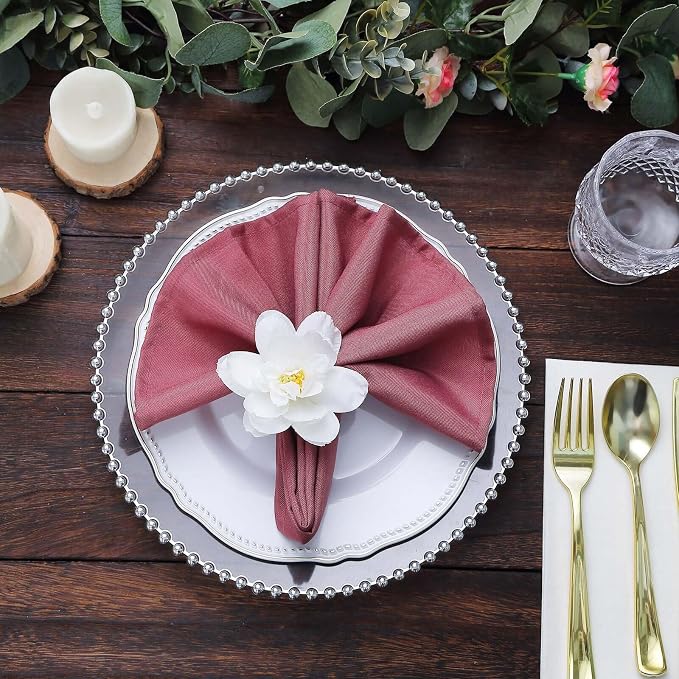 Efavormart 4 Pack White Artificial Flower Napkin Rings - Image 2