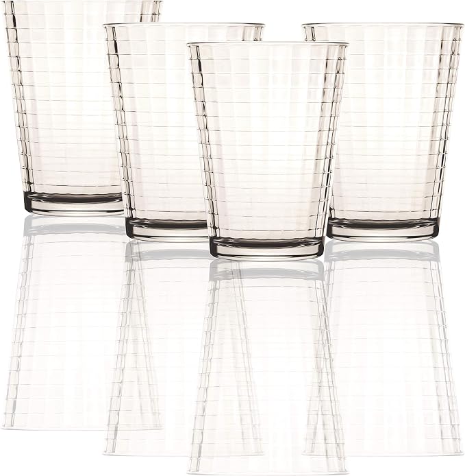 Circleware Matrix Juice Drinking Glasses, Huge Set of 10, Heavy Base Tumbler - Image 2