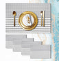 Placemats Set of 4 Vinyl Washable Grey Placemats, 18"x12" Wipeable Heat-Resistant Non-Slip Easy Clean Table Mats Ideal for Dining Table Table Runner and Outdoor (4, Grey Stripe)
