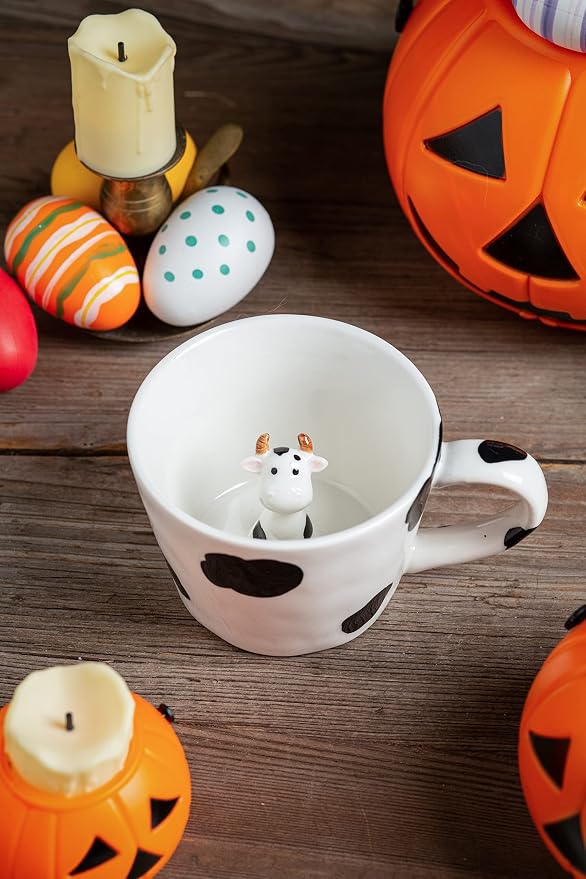 DIHOclub Cow Ceramic Cup Hidden 3D Animal Inside Mug, Cute Cartoon Handmade - Image 6