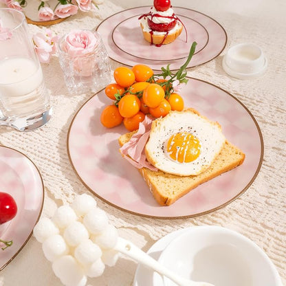 U-QE 20PCS Pink Plastic Plates for Party - Image 5