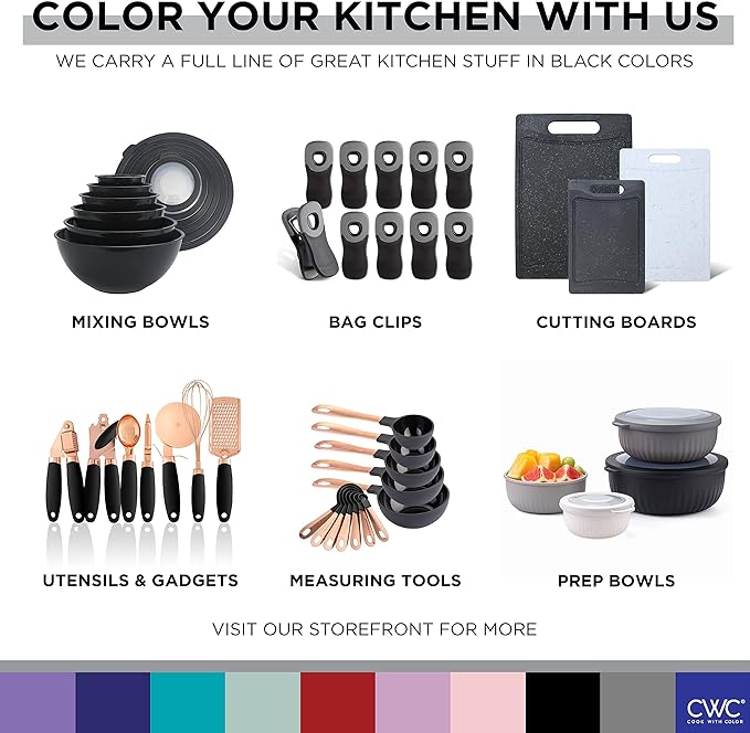 COOK WITH COLOR Prep Bowls with Lids- Wide and Deep Nesting Plastic Small - Image 8