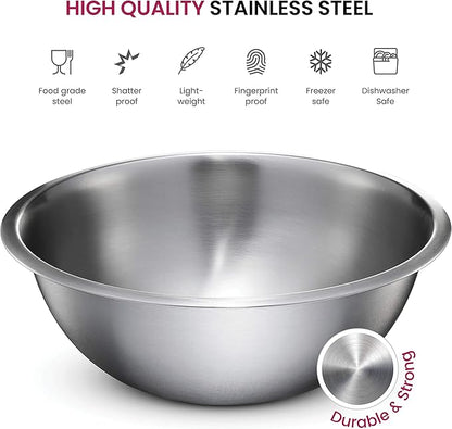 FineDine Stainless Steel Mixing Bowls Stainless Steel Mixing Bowl Set - Image 6