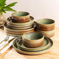 Ceramic Dinnerware Set for 4, 12-Piece Plates and Bowls Set | Lightweight by TheTerra