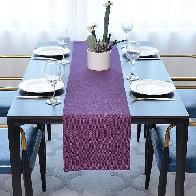 Soft Caddice Faux Linen Table Runner Cloth 2 Side - Image 2
