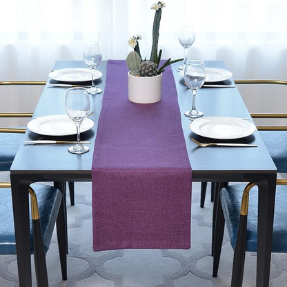 Dinning Table Runner Cloth 12 x 48 Inches Farmhouse Kitchen Coffee Burlap Table - Image 2