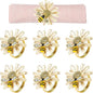 Kesote Daisy Flower Napkin Rings Set of 6, Bee Floral Style | Bee Party by Kesote