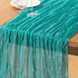DeZerlor Teal Green Cheesecloth Table Runner 1 Pack Summer Boho Runner | by DeZerlor