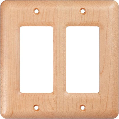 Double Light Switch Cover Plate Decorative Maple Wood Outlet Covers For Light Switches And Outlets