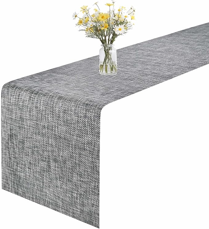 GIVERARE Table Runner, 12x72in Heat-Resistant Woven Vinyl Long Tabletop by GIVERARE