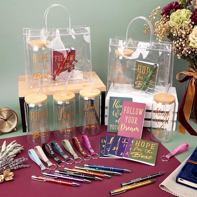 Rtteri 80 Pcs Inspirational Glass Cup Bulk Gift Set 16oz Tumbler - Image 5