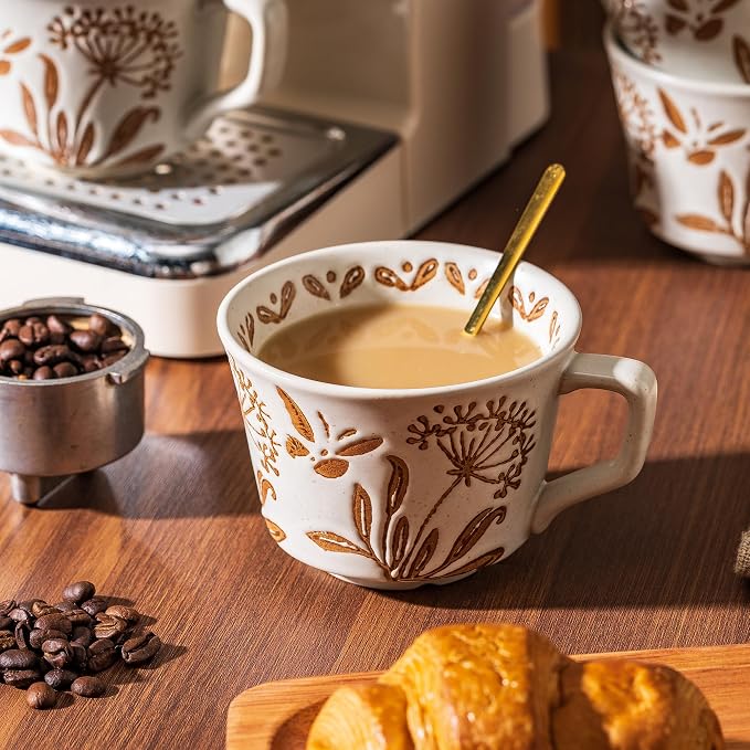 Ceramic Mugs 11 oz Unique Luxurious Cups Set of 4 - Image 3