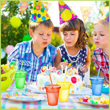 Sieral 15 Pack Cups with Lids and Straws Kids Tumbler with Straw Reusable Water - Image 6