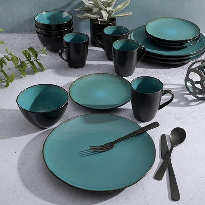 Gibson Elite Soho Lounge 16-Piece Round Reactive Glaze Stoneware Dinnerware Set - Image 5