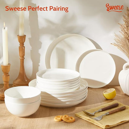 Sweese Porcelain Dinner Plates Set of 6, 10 Inch Lightweight Round Dish Set - Image 9