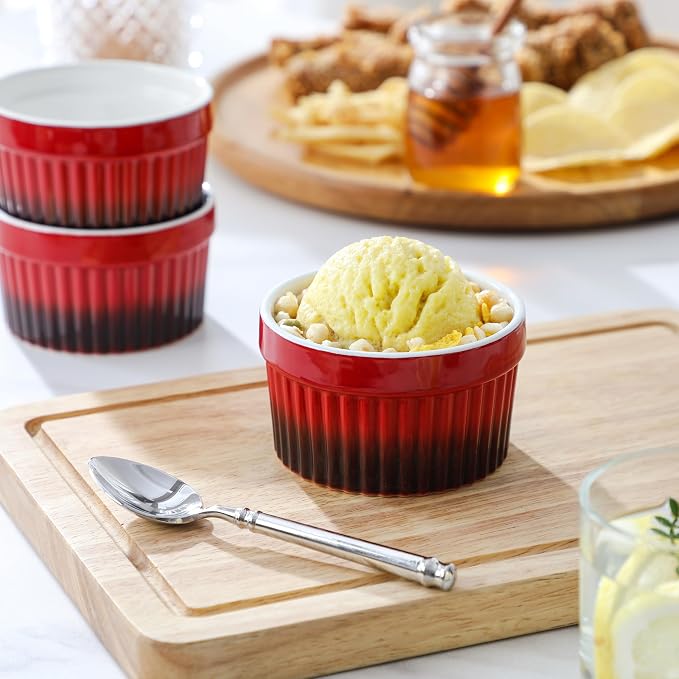 MALACASA Ramekins 6 oz Oven Safe, Small Ceramic Souffle Dishes - Image 8