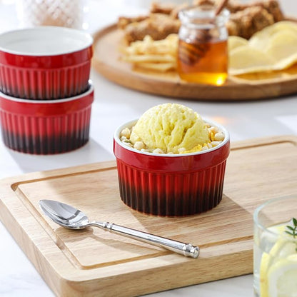 MALACASA Ramekins 6 oz Oven Safe, Small Ceramic Souffle Dishes - Image 8
