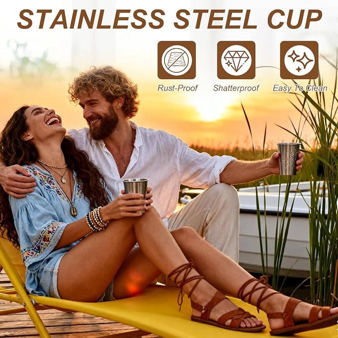 uxcell 2 Pcs Stainless Steel Cups, 17oz/500ml Metal Cups Double Wall Tumbler - Image 4