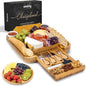 SMIRLY Charcuterie Large Bamboo Cheese Board Set for Serving - House Warming Gifts for New Home, Wedding, Bridal Shower & Birthday, for Women