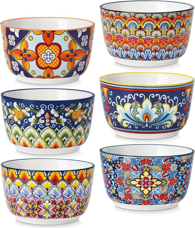 vancasso 8 Oz Ramekins Oven Safe Set of 6, Ceramic Baking Souffle Dishes | by vancasso