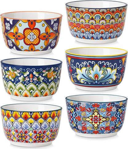 vancasso 8 Oz Ramekins Oven Safe Set of 6, Ceramic Baking Souffle Dishes | by vancasso