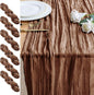 Cheesecloth Table Runner 10FT 6Pcs Brown Boho Gauze Rustic Sheer Runners | by Xiomot