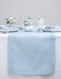 Solino Home 100% Linen Table Runner Sky Blue, Classic Hemstitch 14 x 132 in | by SolinoHome