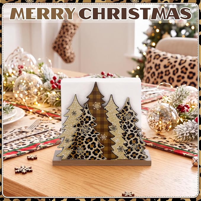 Leopard Print Christmas Tree Napkin Holder - Image 6