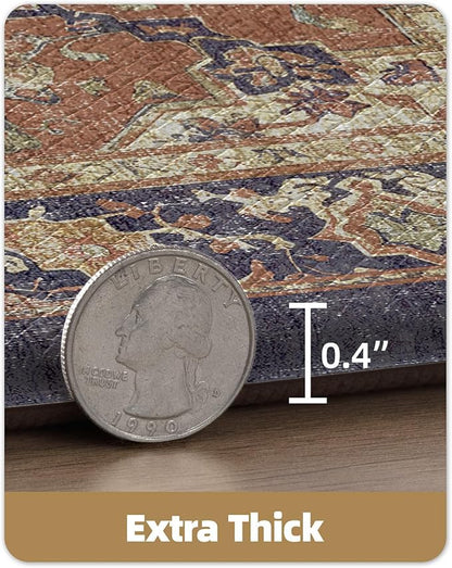 Color&Geometry Anti Fatigue Kitchen Mats for Floor 24x59, Vintage Decor, Easy Clean, Waterproof & Oil Proof, 0.4" Thick Cushioned, Non-Slip Kitchen Runner Rug for Sink, Laundry, Office, Warm Coral