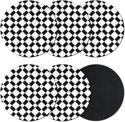 Black White Minimalist Coasters Set of 6, Absorbent Coasters by Unknown